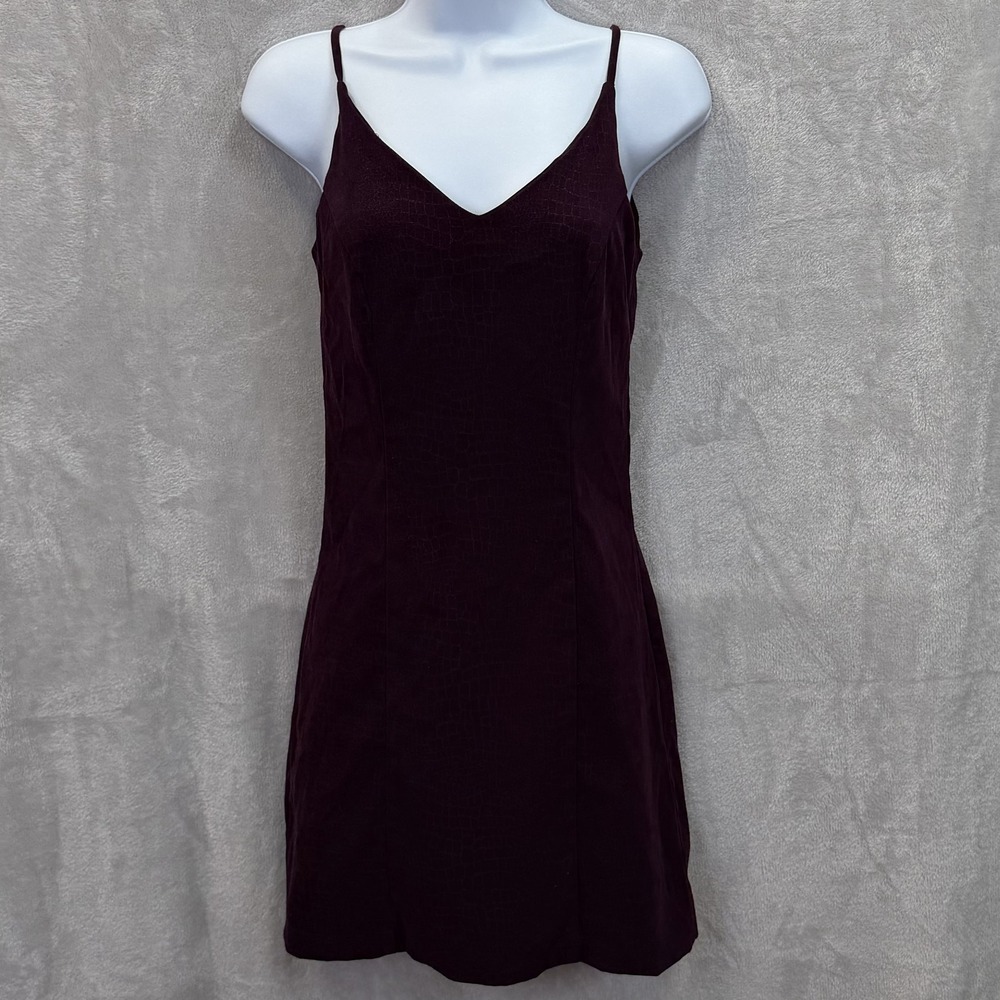 I.N. San Francisco Bodycon Slip Dress Womens 7 Purple Crocodile Embossed Jacuard